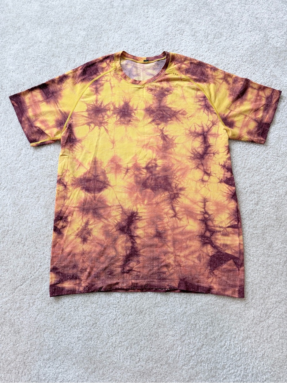 Lululemon Metal Vent Tech 2.0 XStatic Tie Dye Short Sleeve Shirt XL Orange Brown - Picture 3 of 10